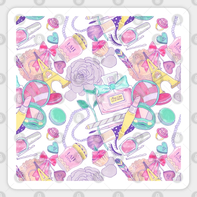 pink paris pattern Sticker by solfortuny